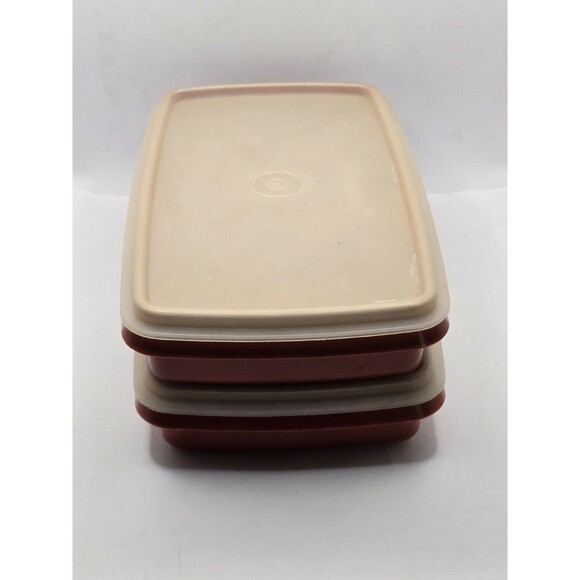 Tupperware Deli Meat Coldcut Storage Container Paprika with Lid Set of 2 - Picture 3 of 13